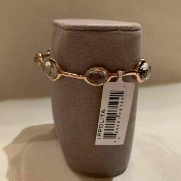 IPPOLITA Rose 8 Stone Bangle Bracelet Clear Quartz - Picture 3 of 4